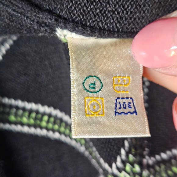 Fairway & Greene Women’s Argyle M Pima Cotton Cardigan Black Minimalist Retro - Picture 7 of 11